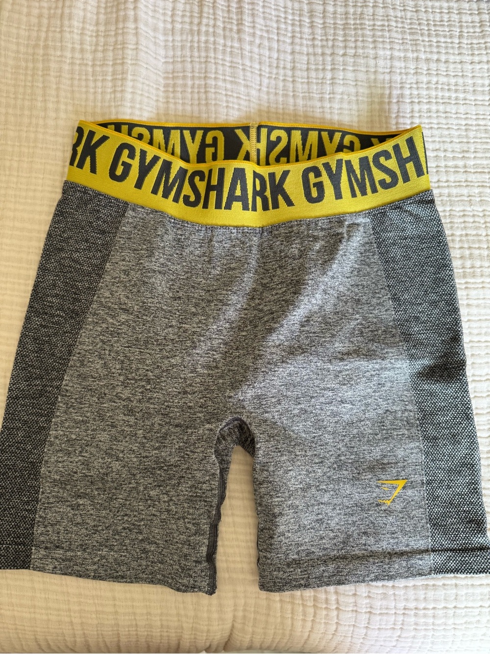 Gymshark Kids Grey Shorts with Yellow Waistband